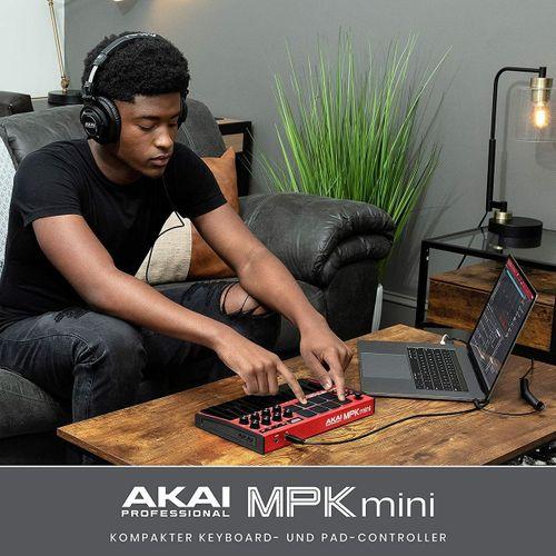AKAI Pro fessional MPK Mini MK3 Red - 25 Keys USB MIDI Keyboard C