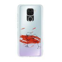 Xiaomi Redmi Note 9 Spilled Wine Premium Şeffaf Silikon Kılıf