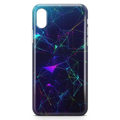 Apple iPhone X Kılıf Rainbow Ağlar Arka Kapak Koruma Desenli Full Koruyucu