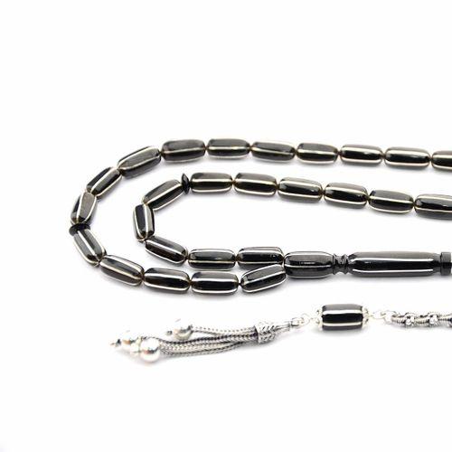 Oltu Taşı Kapsül Altılı Karpuz İşlemeli Özel Tasarım İmameli Tespih