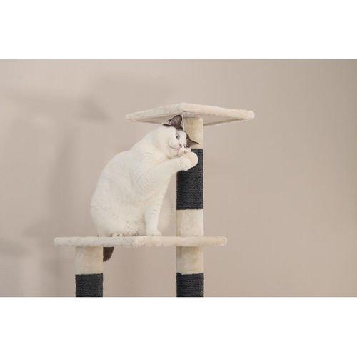 Beeztees Kedi Köşe Tırmalama ve Oyun Evi, Krem, 40x40x135cm