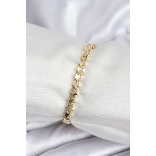 Pirinç VIP Seri Gold Renk Sıralı Yıldız Model Kadın Bileklik