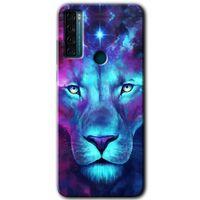 TCL 20 SE Kılıf HD Desen Baskılı Arka Kapak - Neon Lion
