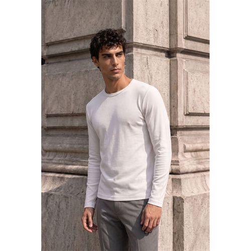 Ribera Regular Fit Pamuklu Likralı Fitilli Erkek Sweatshirt - Ekru