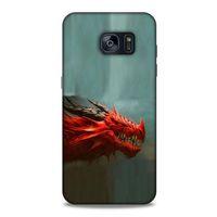 Samsung Galaxy S7 Edge Kılıf Dragons (17) Tasarım Kılıf Siyah Boynuzlu Ejderha