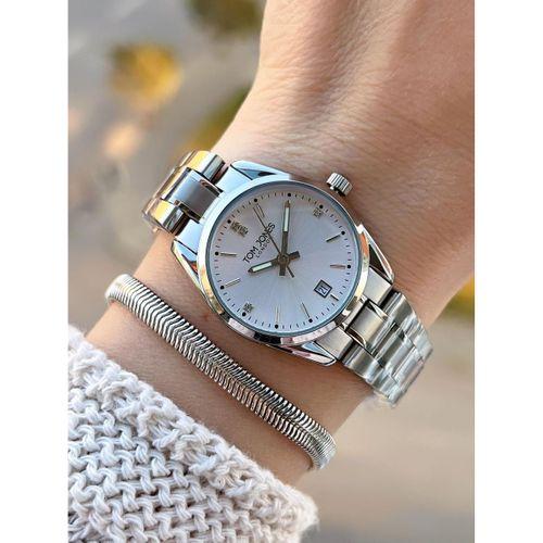 Tom Jones Çelik Kordon Kararma Renk Atma Yapmaz 3 Atm Suya Dayanıklı Kadın Kol Saati BTJ.YN10059.1