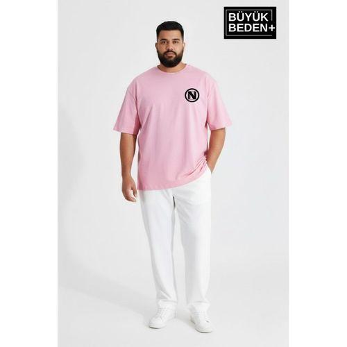 Erkek Büyük Beden N Baskılı 3xl-6xl Bisiklet Yaka Tshırt SPR26BTS510-19