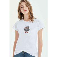 Hipster Cat Vector Cheerful Fashionable Mustache Baskılı Beyaz Kadın Tshirt t-shirt tişört T sh