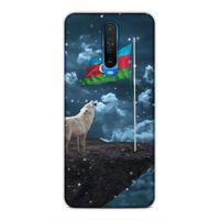 Xiaomi Redmi K30 Uyumlu Kılıf Azarbaijan (25) Antişok Kapak Kurt Bayrak