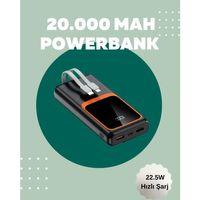 Dijital Ekranlı 20.000 Mah Powerbank | 22.5w Hızlı Şarj + Çoklu Bağlantı Seçeneği