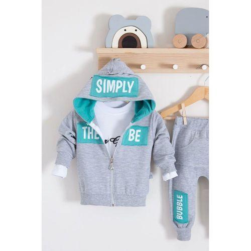 Simply Desenli Kapişonlu 3'lü Erkek Bebek Takımı