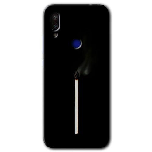 MRCİLETİSİM Xiaomi Redmi Note 7 Kılıf Baskılı Kapak - Sönmüş Kibrit + 5D Tam Kaplayan Cam