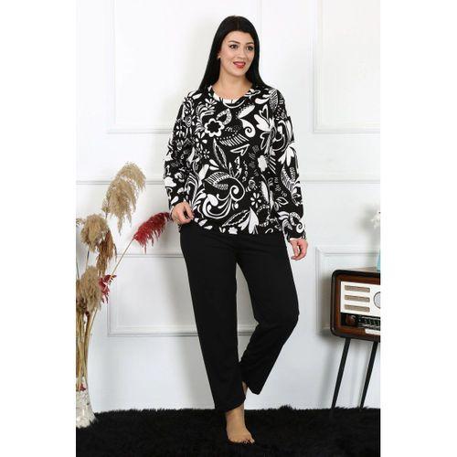 Kadın Büyük Beden Penye Uzun Kol Pijama Takım
