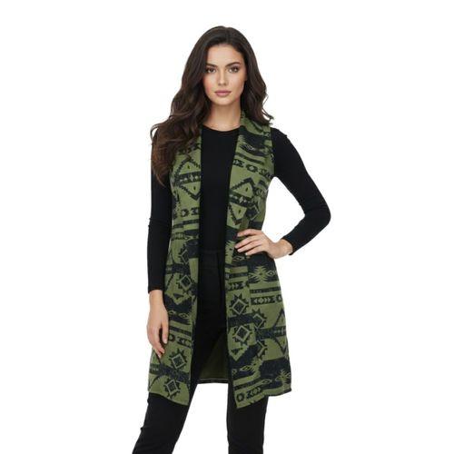 Kadın Etnik Desenli Uzun Yelek BGL-ST05193