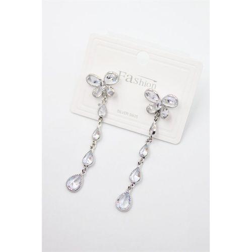 Zirkon Taşlı Küpe - Gümüş