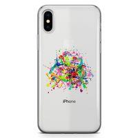 Apple iPhone XS Max Kılıf Suluboya Afiş Arka Kapak Koruma Desenli Full Koruyucu