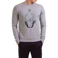 Anime Naruto Baskılı Gri Erkek Sweatshirt
