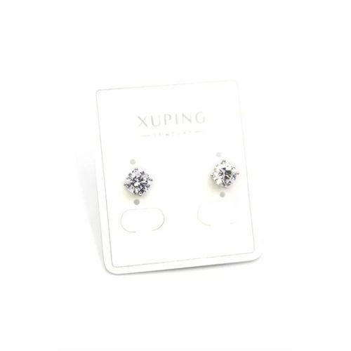 Büyük Boy Tek Taş Küpe - Gümüş