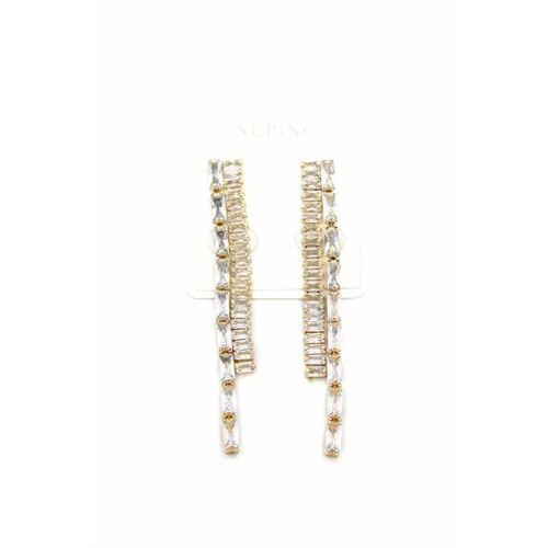 Taşlı Sallantılı Küpe - Altın