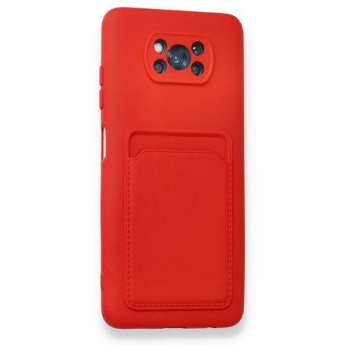 XD Xiaomi Pocophone X3 Kılıf Kelvin Kartvizitli Silikon - Kırmızı