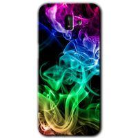Galaxy J6 Plus Kılıf HD Desen Baskılı Arka Kapak - Smoke Colorful