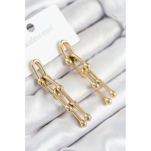 316L Çelik Sallantılı Tifany Model Gold Renk Kadın Küpe