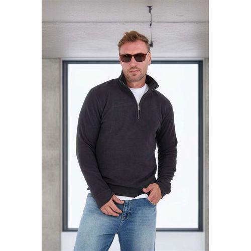 Selanik Örme Yarım Fermuar Erkek Sweatshirt - Antrasit