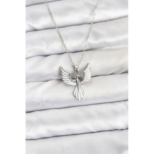 316L Çelik Zincir Gümüş Renk Anka Kuşu Model Kadın Kolye