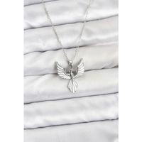 316L Çelik Zincir Gümüş Renk Anka Kuşu Model Kadın Kolye