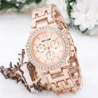 Zarif Ve Şık Özel Tasarım Zirkon Taşlı Metal Bayan Kol Saati  rose