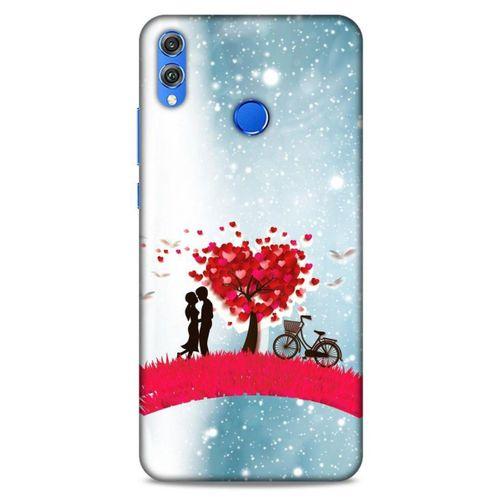 Lopard Huawei Honor 8x Uyumlu Kılıf Bahar (20) Koruyucu Kılıf Kalpli Ağaç