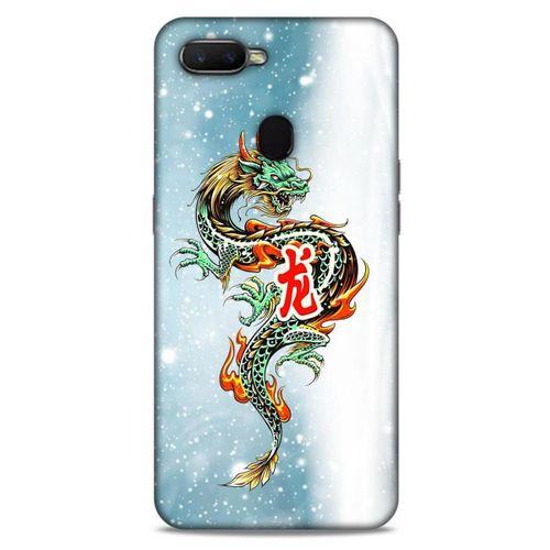 Oppo Ax7 Kılıf Dragons (29) Arka Koruma Kılıfı Tatoo Mavi Ejderha