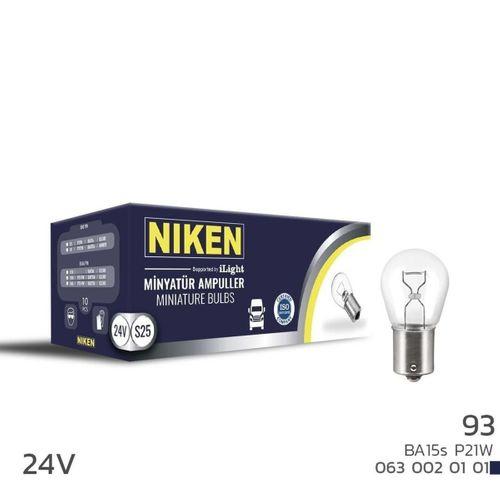 Niken 24V 93 Ampul (P21W) BA15S 10 LU