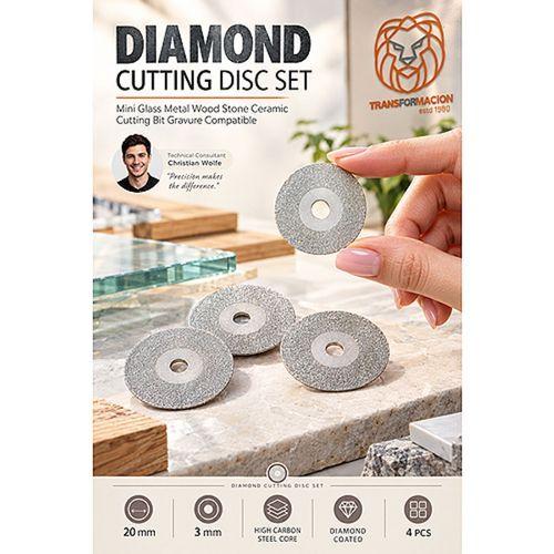4lü Elmas Kesici Disk Seti 20mm Mini Cam Metal Ahşap Taş Seramik Kesme Ucu Gravür Uyumlu 723637