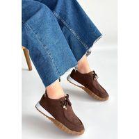 Sier Kahverengi Süet Bağcıklı Spor Ayakkabı