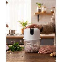 Usb Şarjlı Mini Rondo Sarımsak Soğan Zencefil