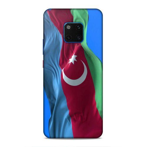 Huawei Mate 20 Pro Uyumlu Kılıf Azarbaijan (6) Silikon Kılıf Dalgalanan Bayrak
