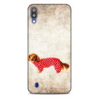 Samsung Galaxy M10 Kılıf Köpek Kıyafetleri (30) Silicone Case Dacshund Pijama