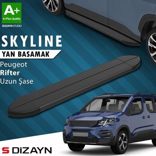 S-Dizayn Peugeot Rifter Uzun Şase Skyline Siyah Yan Basamak 213 Cm 2019-2023 A+ Kalite