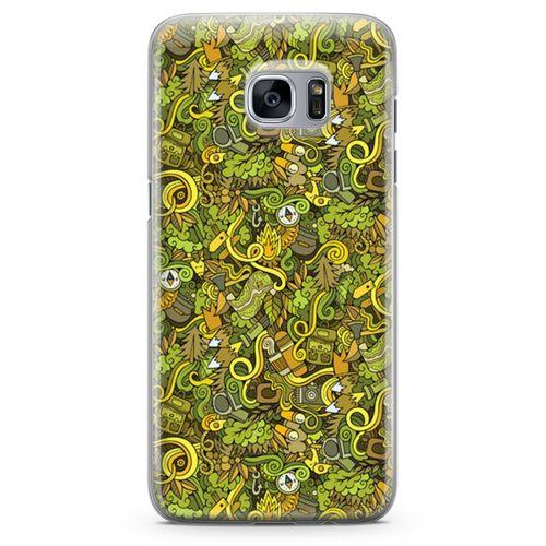 Samsung Galaxy S7 Edge Kılıf Avcılık Doodle Arka Kapak Koruma Desenli Full Koruyucu