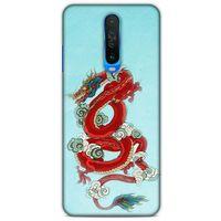Xiaomi Redmi K30 Kılıf Dragons (22) Tam Koruma Kılıfı Ejderha Dövme Kırmızı