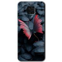 MRCİLETİSİM Xiaomi Redmi Note 9s Kılıf Baskılı Kapak - Dark Butterfly + 5D Tam Kaplayan Cam