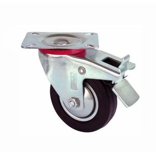 Servis Tekeri - Tablalı Frenli Siyah Döner - Çap 80 Mm