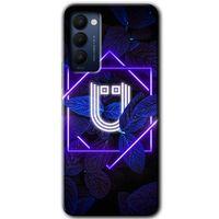 Tecno Camon 18P Kılıf HD Desen Baskılı Arka Kapak - Dark Neon Yaprak Ü Harfi
