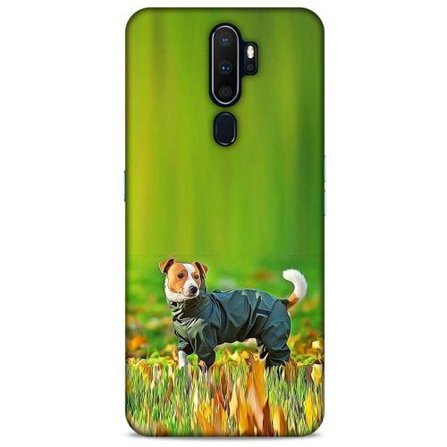 Oppo A5 2020 Kılıf Köpek Kıyafetleri (26) Tpu Silikon Kılıf Jack Russell Yağmurluk