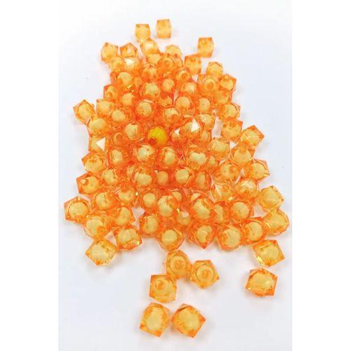 Küp Boncuk İçten Boncuklu Bileklik Çanta Boncuğu 10 mm 50 gr Turuncu - BNC452