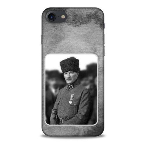 Apple Iphone 8 Kılıf Atatürk (38) Neo Hybrid Kılıf Antrasit Taş
