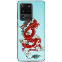 Samsung Galaxy S20 Ultra Kılıf Dragons (22) Tam Koruma Kılıfı Ejderha Dövme Kırmızı