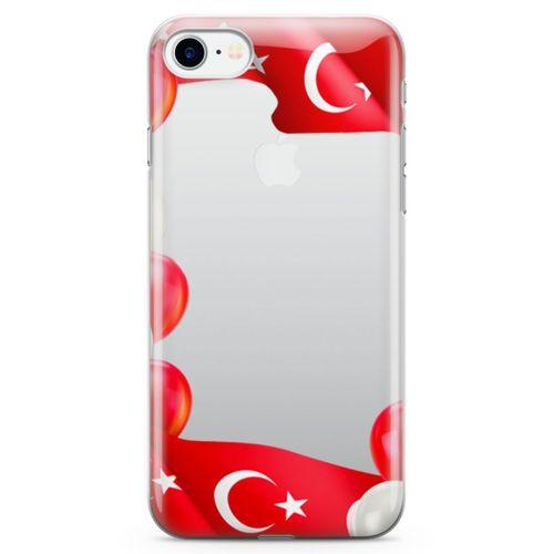 Apple iPhone 7 Kılıf Balonlar Türkiye Bayrağı Arka Kapak Koruma Desenli Full Koruyucu