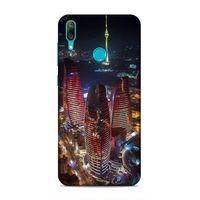 Huawei Y7 2019 Uyumlu Kılıf Azarbaijan (33) Hybrid Kılıf Kuleler Gece